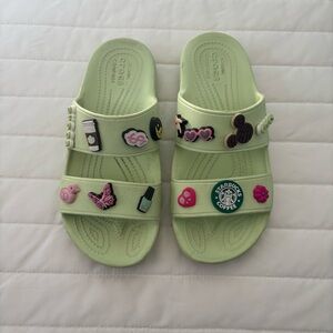 CROCS Classic Slide Sandals 2 Strap with Jibbitz